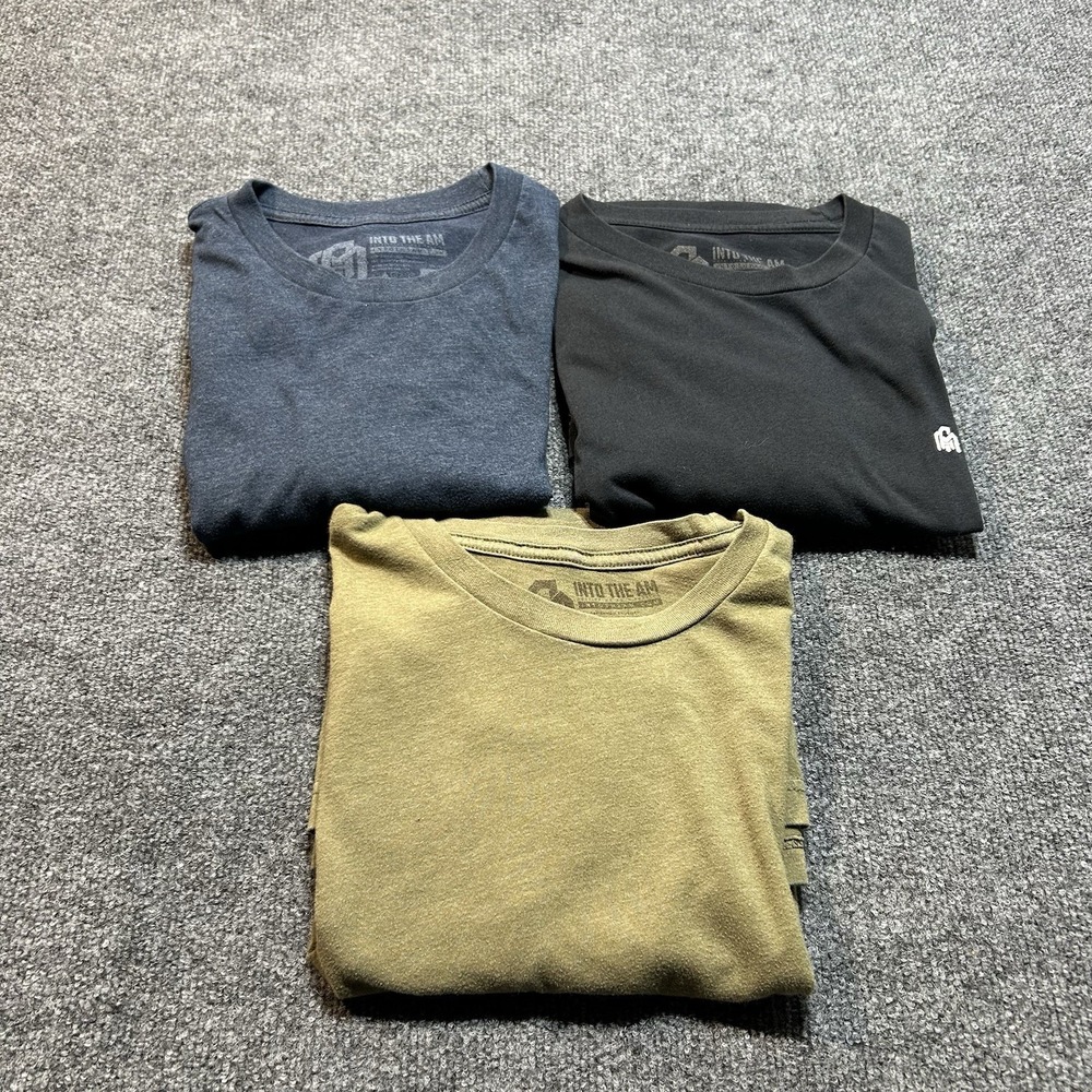 Into The Am T Shirt Lot Of 3 Size Large Short Sleeve Black Navy Green